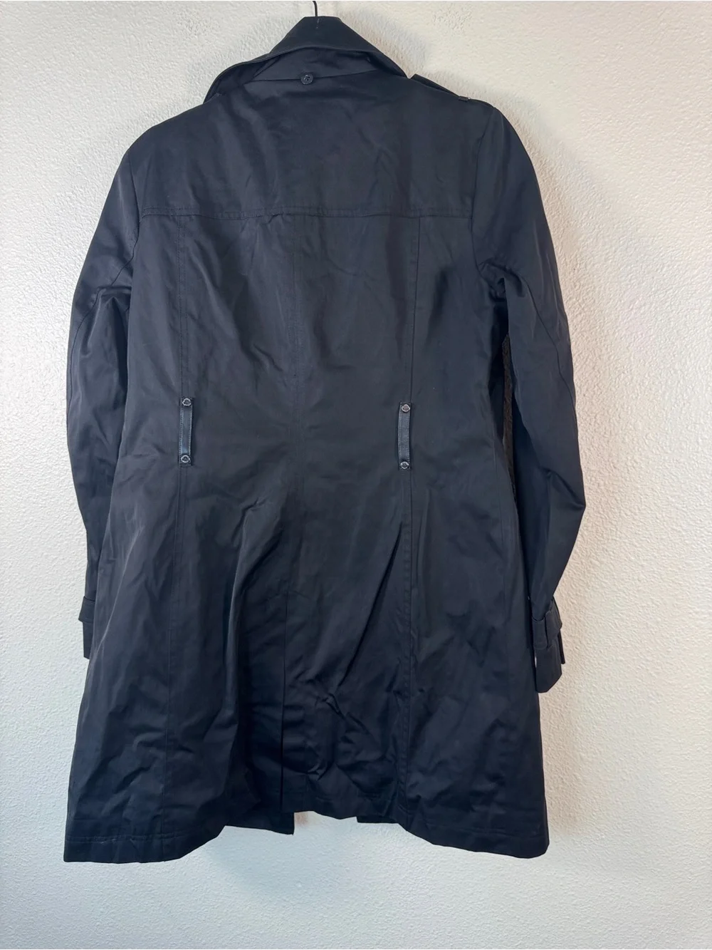 Michael Kors Black Trench Coat Womens S Preppy Fall Classic Old Money Jacket